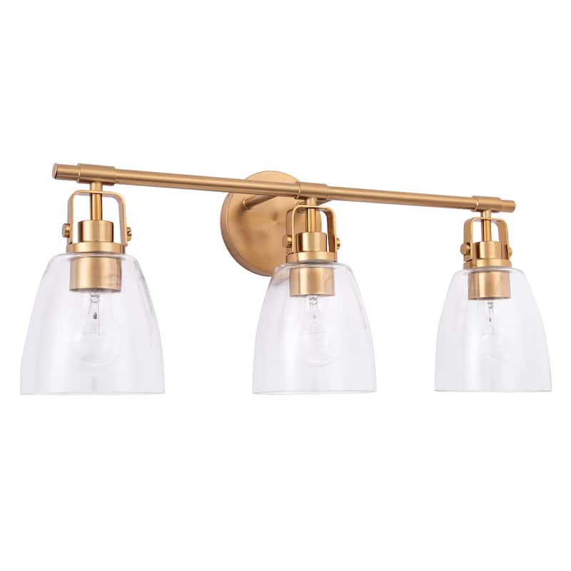 Brilliance Modern Farmhouse 3-Light Gold Vanity Light - 24"L x 7"W x 10.5"H