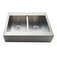 preview thumbnail 1 of 2, Edinburg 36" Stainless Steel Double Bowl Drop-In Kitchen Sink with Strainer