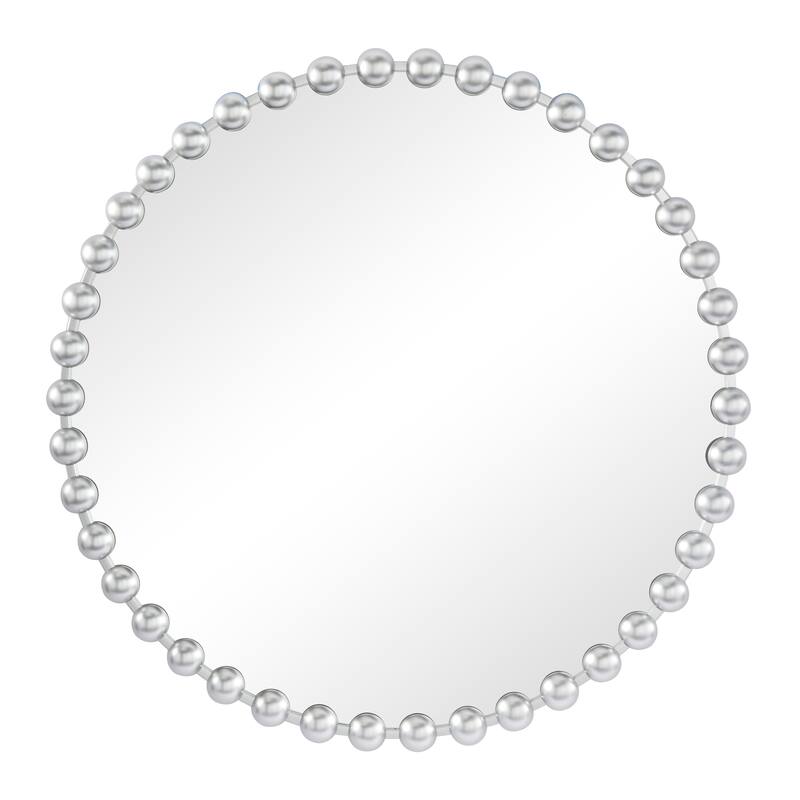 CosmoLiving by Cosmopolitan Metal Wall Mirror with Beaded Detailing