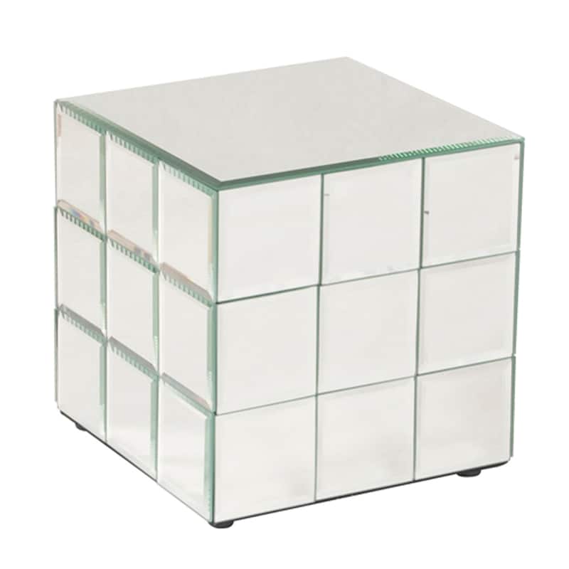 Allan Andrews Short Mirrored Puzzle Cube Pedestal