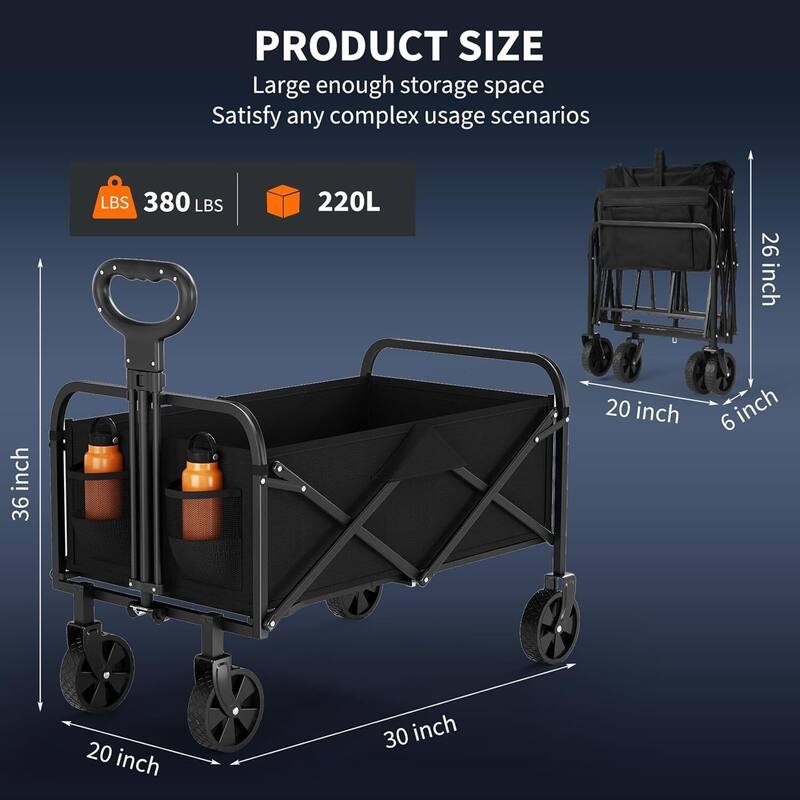 Heavy Duty Collapsible Wagon Camping Cart for Beach Camping Grocery