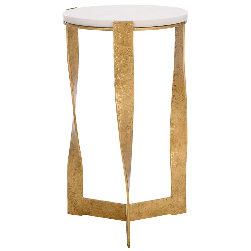 SAFAVIEH Couture Raynie Metal And Marble Accent Table - 12"W x 12"D x 22"H