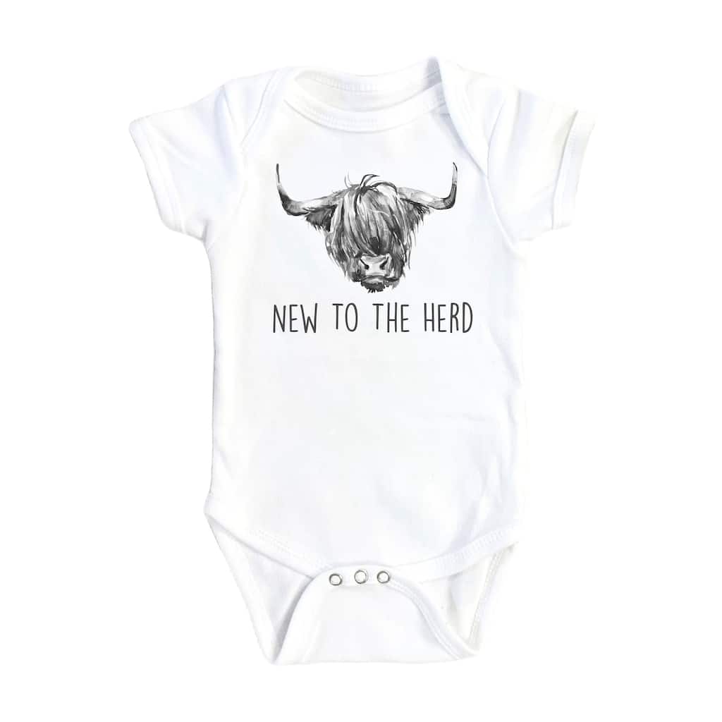 Cow Herd Black - Baby Boy Girl Clothes Infant Bodysuit Funny Cute Newborn