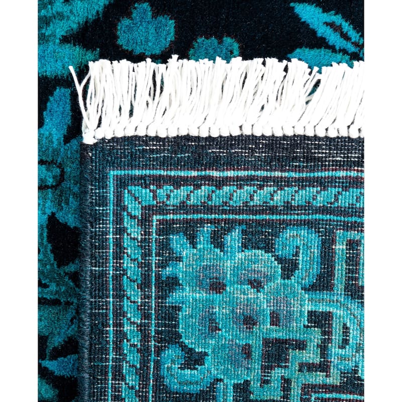 Overdyed One-of-a-Kind Hand-Knotted Area Rug - Black - 2' 7" x 10' 8"