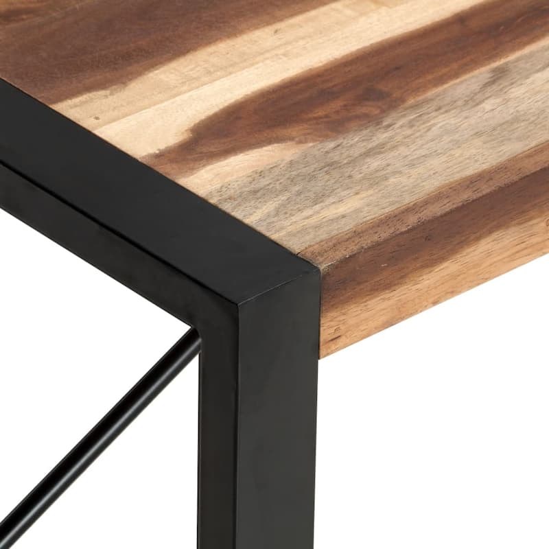 vidaXL Console Table 45.3"x13.8"x29.9" Solid Acacia Wood and Iron