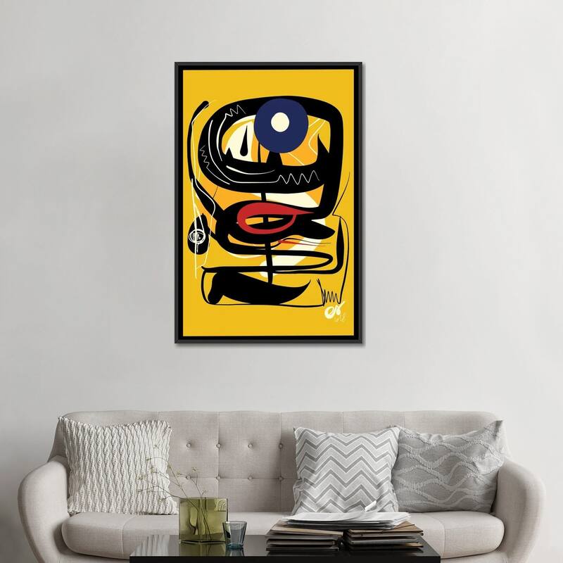 iCanvas "Yellow African Blue Eye" by Emmanuel Signorino Framed Canvas Print