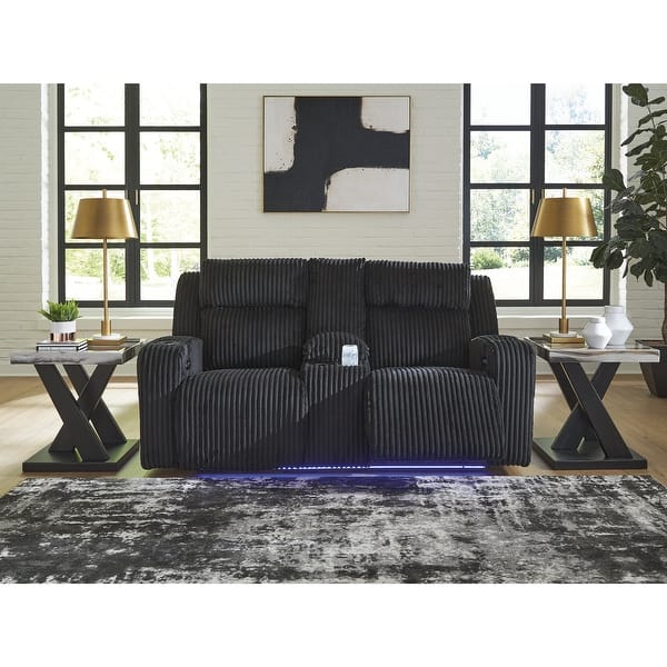 slide 2 of 22, Signature Design by Ashley TwinBrooke Power Reclining Loveseat with Console - 78"W x 44"D x 42"H Black