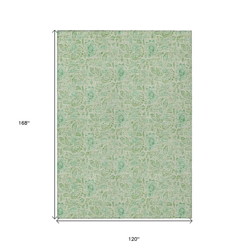 HomeRoots Floral Transitional Rectangle Outdoor Rug