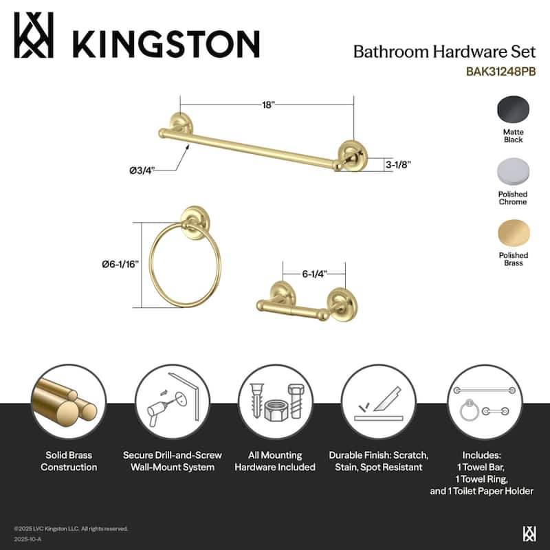 Victorian 3-Piece Bathroom Accessory Set
