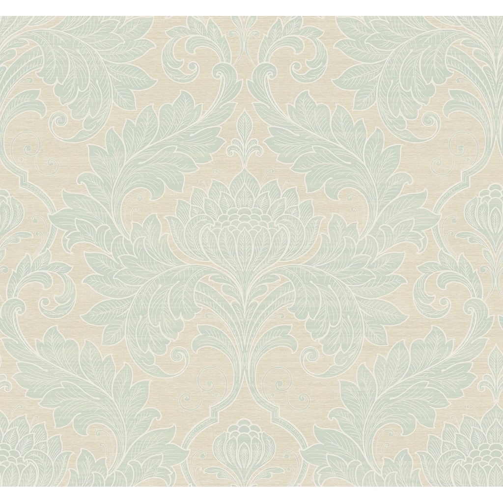 Seabrook Designs Tivoli Leaf Damask Unpasted Wallpaper