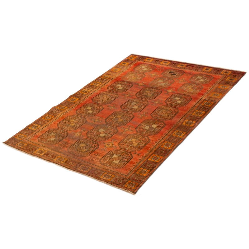 ECARPETGALLERY Hand-knotted Melis Vintage Dark Copper Wool Rug - 4'10 x 7'3