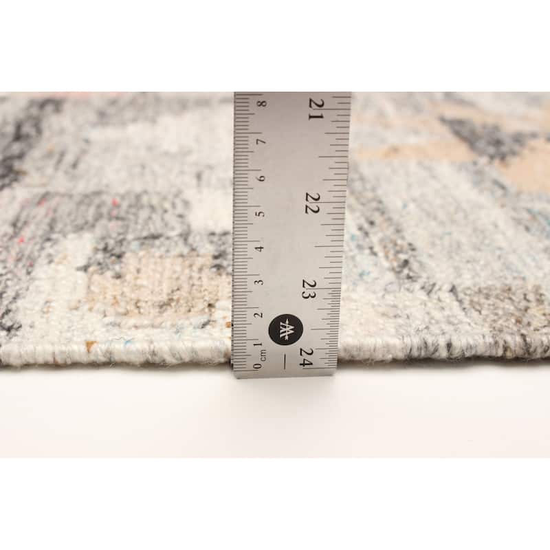 ECARPETGALLERY Flat-Weave Ankara FW Grey Wool Kilim - 5'1 x 8'0