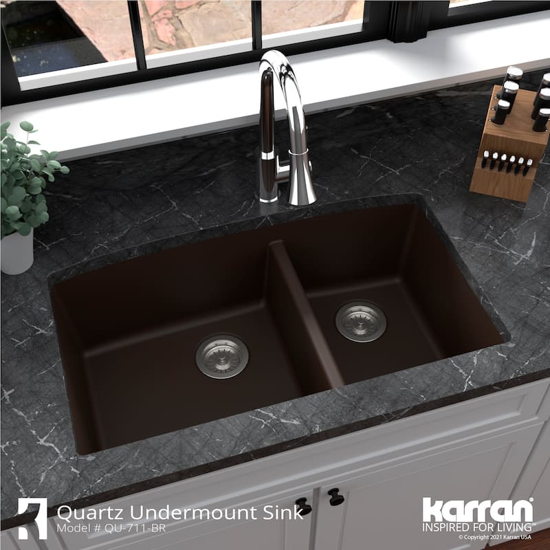 Karran Undermount Quartz Double Bowl Kitchen Sink