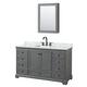 Option Dark Gray / White Carrara Marble Top / Matte Black