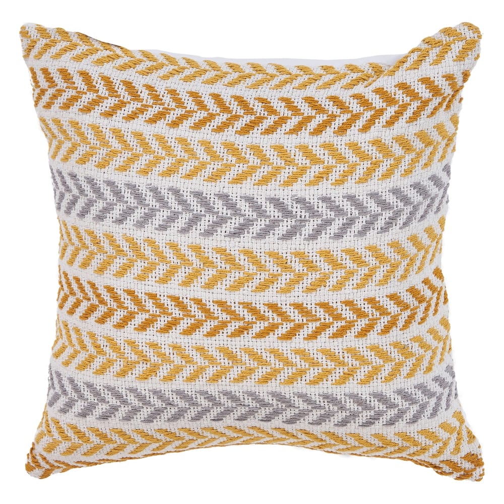 Sevita Beachside Chevron Natural Cotton Square 18"x18" Throw Pillow, Set of 2 or 4