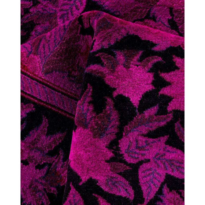 Overton Hand Knotted Wool Vintage Inspired Modern Contemporary Overdyed Pink Area Rug - 6' 2" x 9' 1"