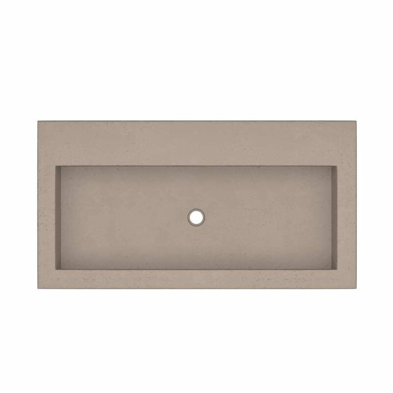 36" NativeStone Trough Drop-in Rectangular Bathroom Sink - 36" x 19" x 5"