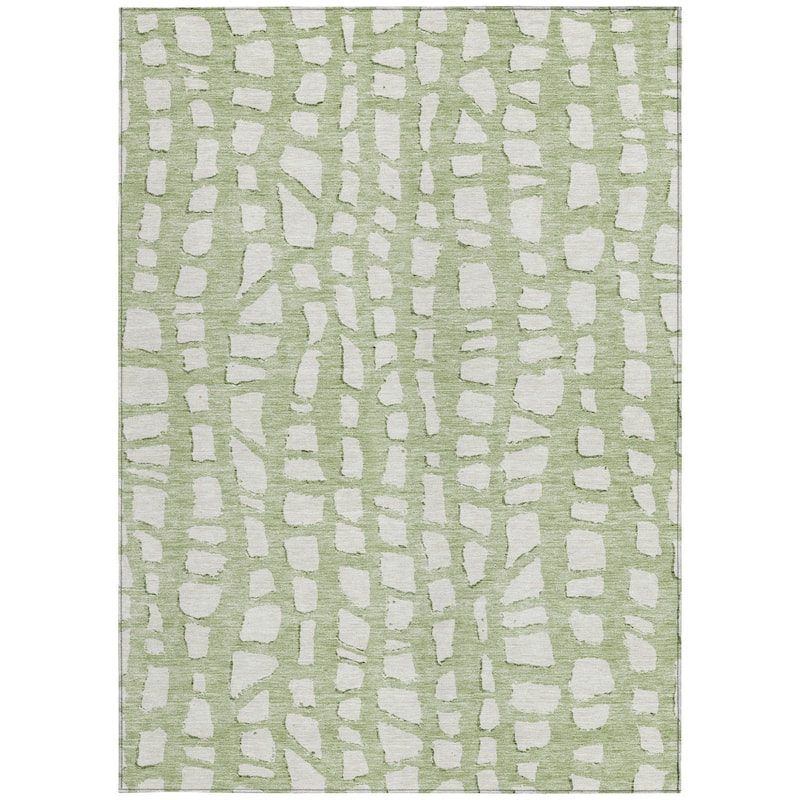 HomeRoots Abstract Transitional Rectangle Outdoor Rug