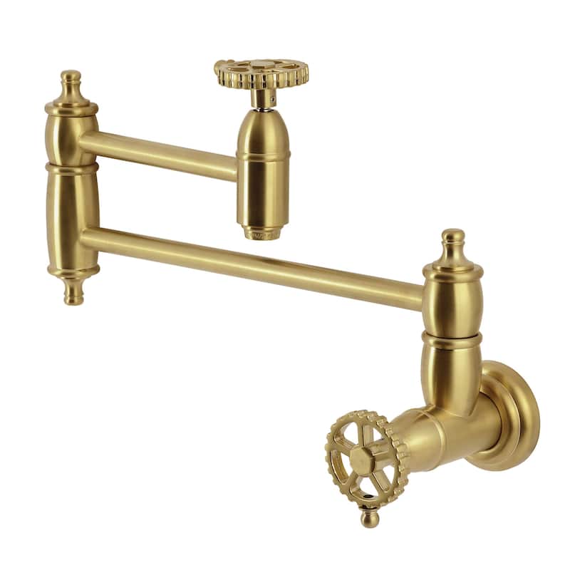 Kingston Brass KS310.CG Fuller 3.8 GPM Wall Mounted Single Hole Pot - Brushed Brass