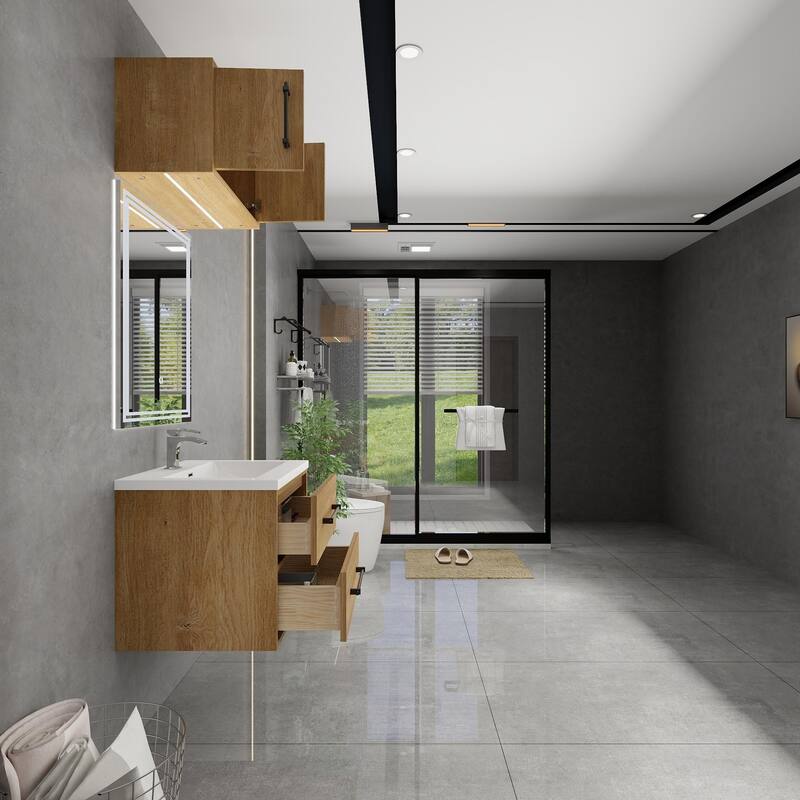 Victoria 24'' Wall-Mounted Vanity Set with Motion Sensor LED light Top Cabinet