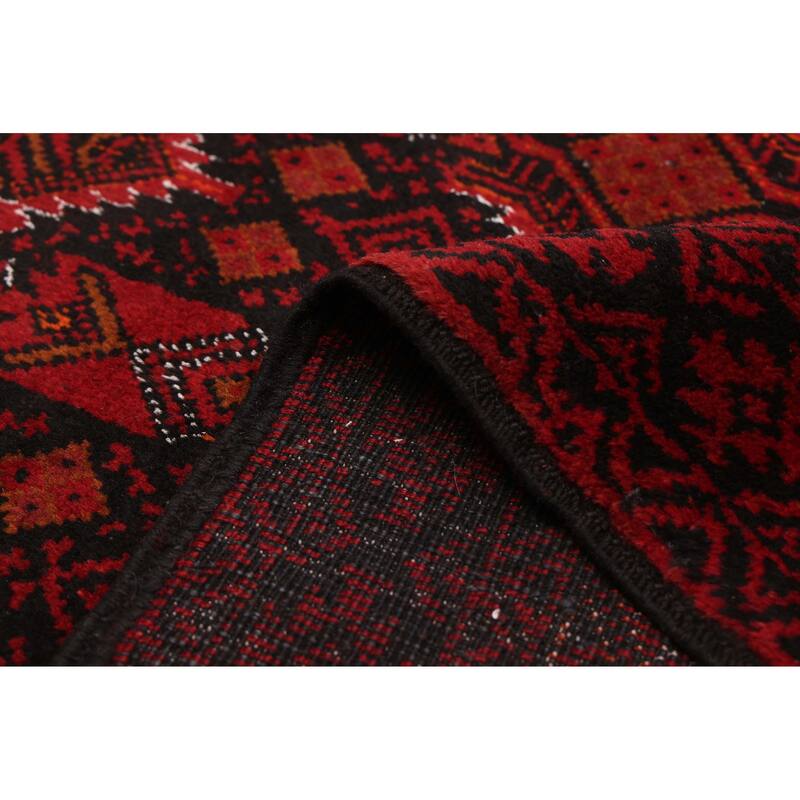 ECARPETGALLERY Hand-knotted Teimani Black, Red Wool Rug - 3'3 x 6'2