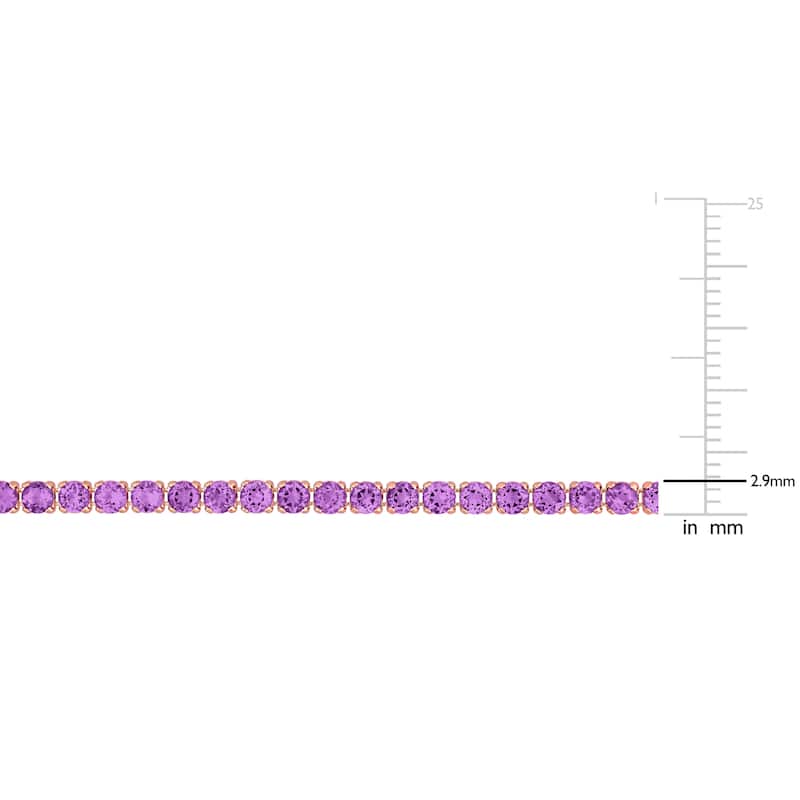 Miadora 3 3/5ct TGW Amethyst Tennis Bracelet in Rose Plated Sterling Silver