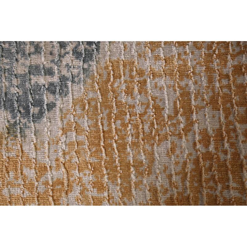 Contemporary Abstract Oriental Foyer Rug Hand-Knotted Wool Carpet - 2'0"x 3'0"