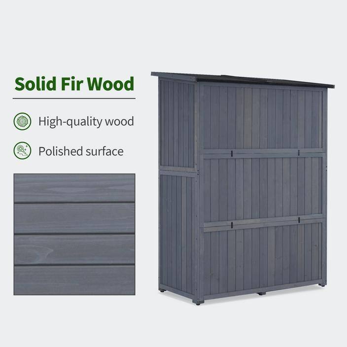 MCombo Outdoor Storage Cabinet Shed, Shuttered Doors with Lock, Wooden 0709 / 0808 / 1900