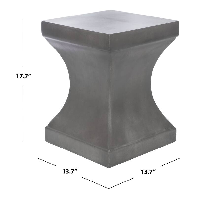 SAFAVIEH Selvaggia Concrete Indoor/ Outdoor Accent Table - 13.7"x13.7"x17.7" - 14Wx14Dx18H