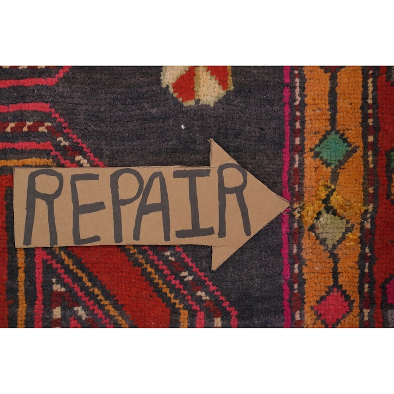 Hand Knotted Oriental 100% Wool Carpet Traditional Tribal Red Meshkin Area Rug - 10' 0'' X 4' 9''