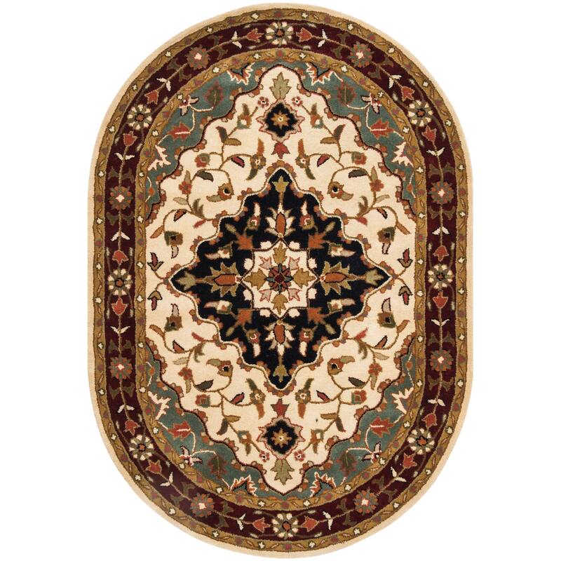 SAFAVIEH Handmade Heritage Harmony Stripe Traditional Oriental Wool Rug