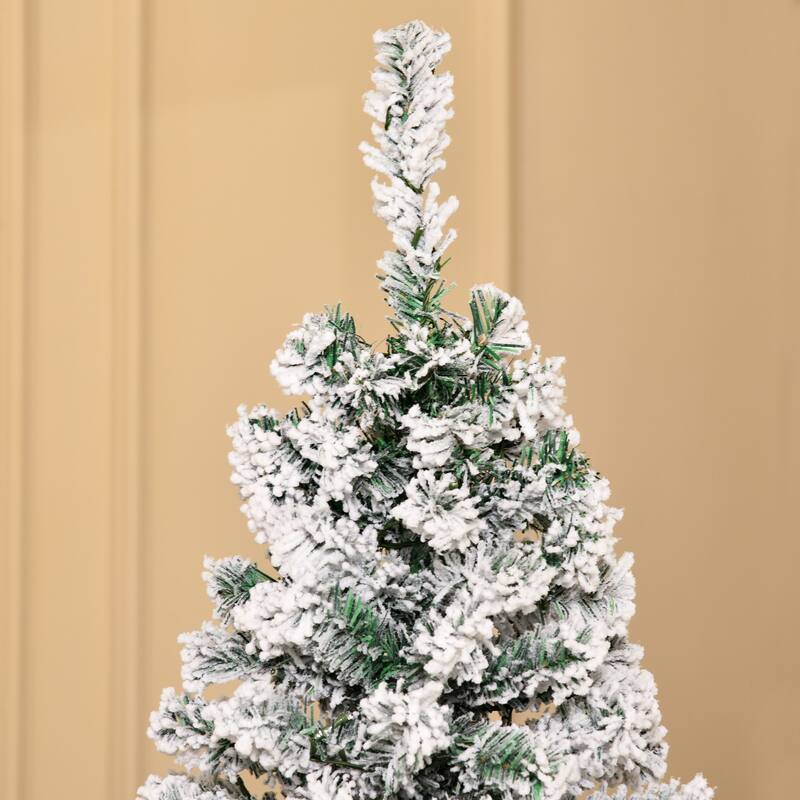Easy to Assemble Fir Artificial Christmas Tree with Realistic Branches,LED Lights - Green,White