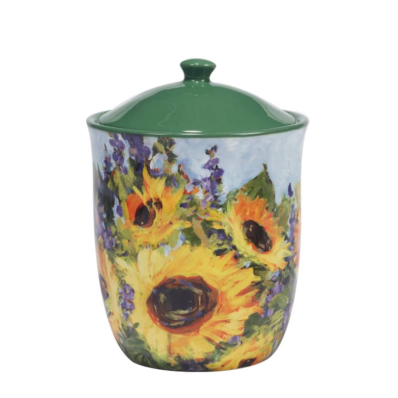 Certified International Sunflower Bouquet 3 piece Canister Set, 54 oz., 72 oz., 104 oz. - 54 oz., 72 oz., 104 oz.