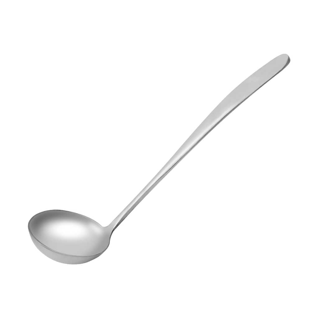 Stainless Steel Soup Ladle Spoon Peach Shape Design Kitchen Cookware - 9.8" x 2.8"(L*W)
