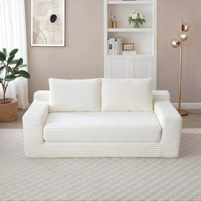 Foam Cloud Loveseat Sofa, 2 in 1 Convertible Folding Couch Bed