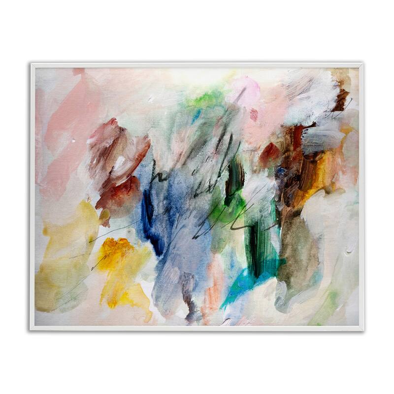 Stupell Earthy Pitter Patter Abstract Framed Giclee Art Design By Gemma Bardot - 20 x 16 - White