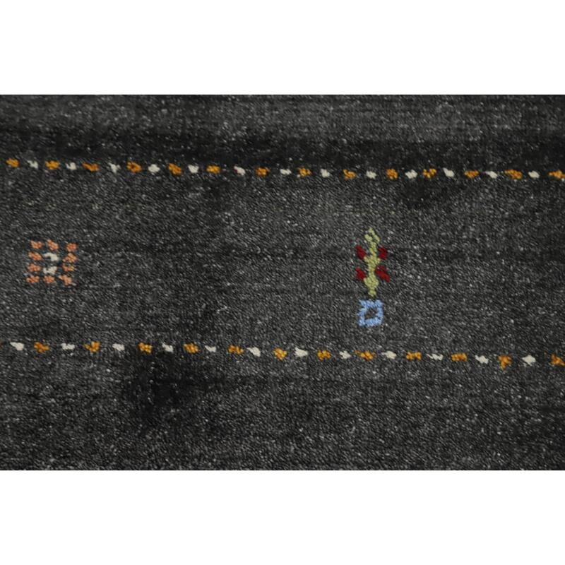 Hand Knotted Oriental 100% Wool Carpet Tribal Animal Pictorial Greys & Charcoal Gabbeh Area Rug - 8' 0'' X 8' 5''