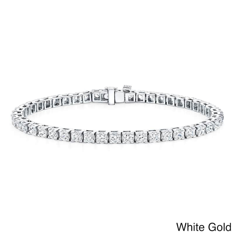 Auriya 2 to 12 carat TW Round Diamond Tennis Bracelet 14k Gold - 2ctw - White