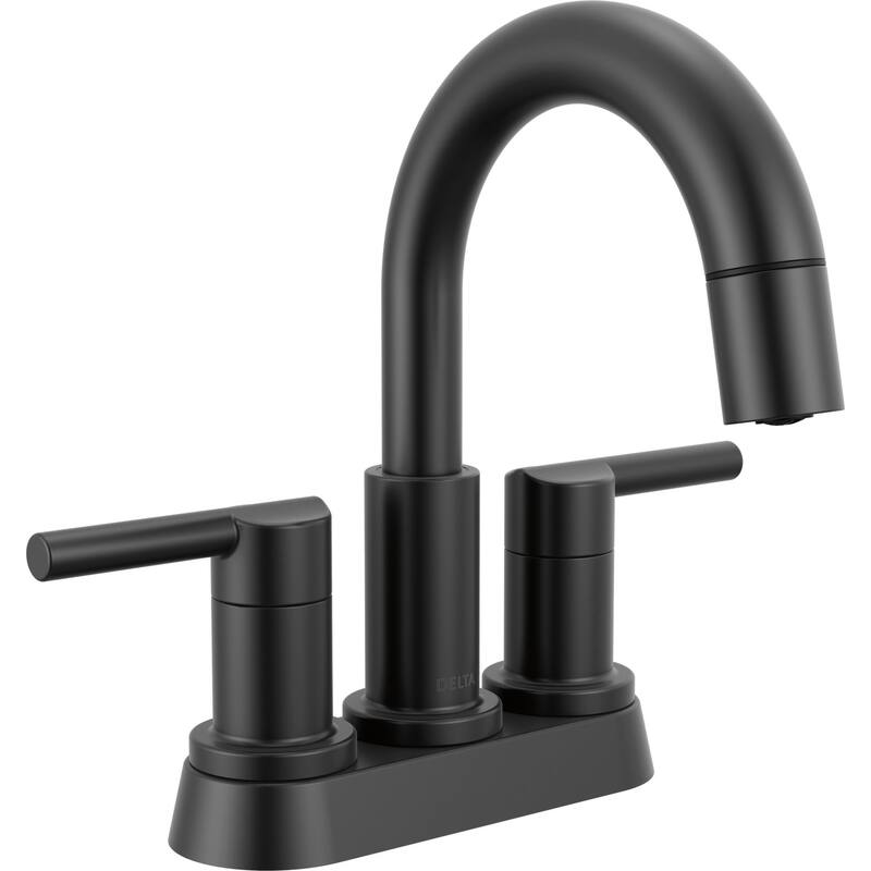Delta 25749LF-PD Nicoli 1.2 GPM Centerset Bathroom Faucet with Pull - Matte Black