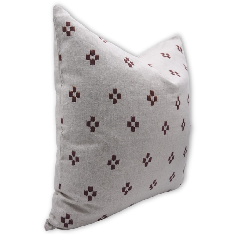Fabdivine Linen Outdoor Sofa Block print pillow Cover