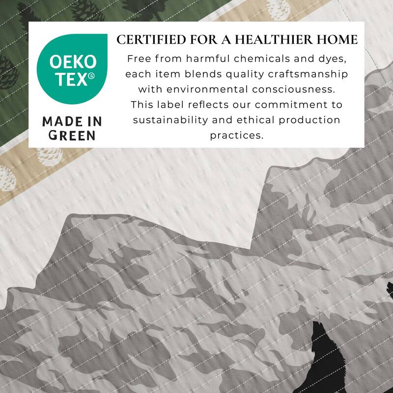 Linery & Co. Mountain Scape & Plaid Microfiber Quilt Set With Shams