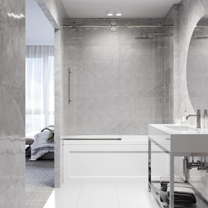 VIGO Elan 56" to 60" W x 66" H Frameless Sliding Tub Door
