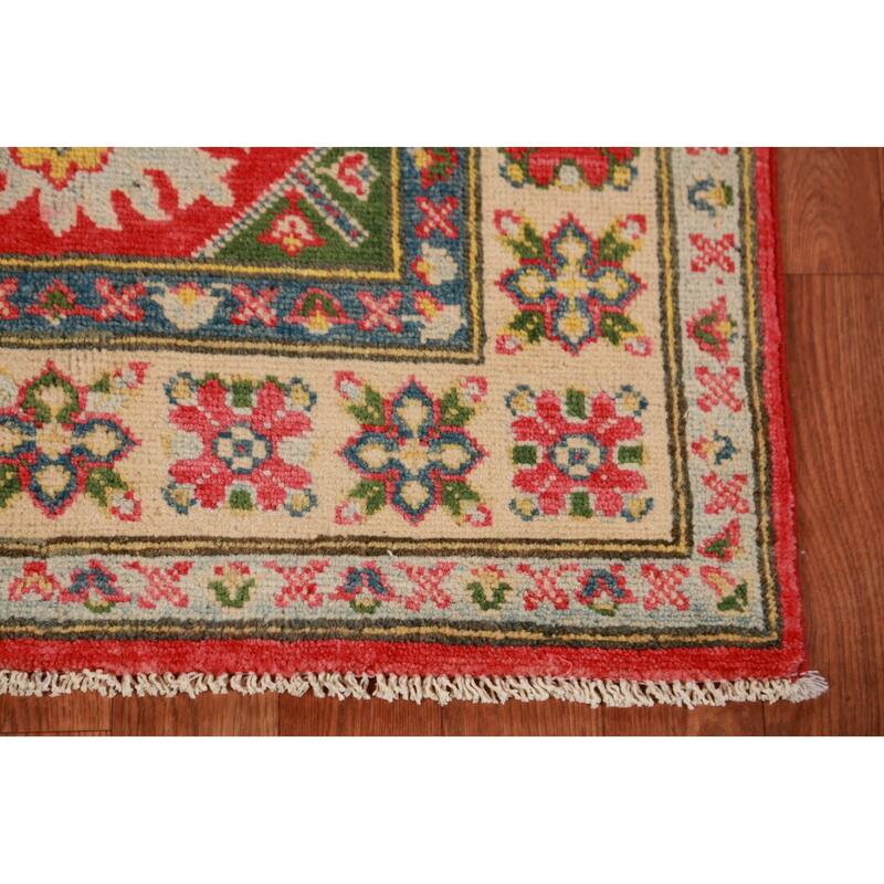 Traditional / Geometric Kazak Foyer Rug Handmade Wool Carpet - 2'7"x 4'0"