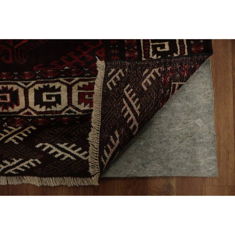 Hand Knotted Oriental 100% Wool Carpet Traditional All-Over Red Turkoman Area Rug - 10' 3'' X 7' 3''