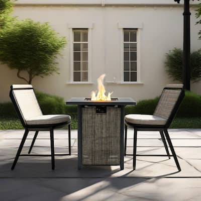 28" Propane Square Steel Gas Fire Pit with 50000 BTU