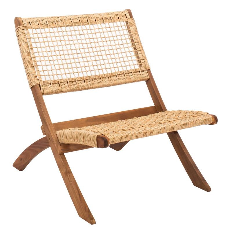 SAFAVIEH Outdoor Almine 5-Piece Acacia Wood Coffee Set - 24Wx45Dx28H