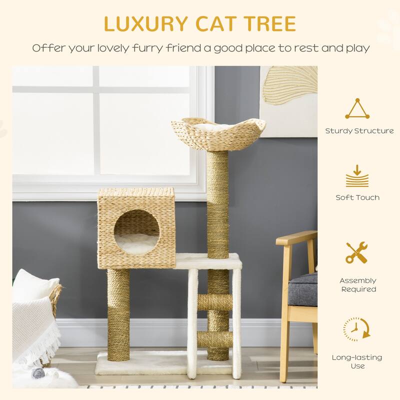 Cat Tree,Cattail Weave Cat Tree for Indoor,Cats Tower