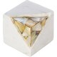 preview thumbnail 6 of 5, Oro Stone Paperweight with Mother of Pearl Detail - 4" x 4" x 4"