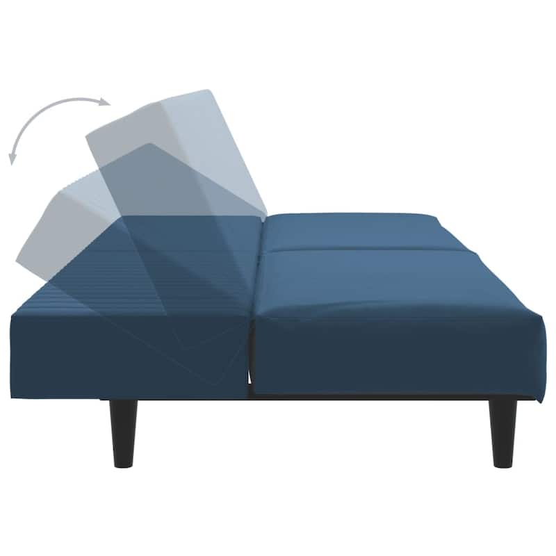 vidaXL 2-Seater Sofa Bed multicolor Velvet - 78.7" x 33.3" x 27.2"