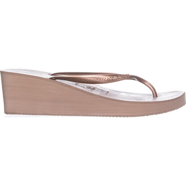 havaianas wedge rose gold